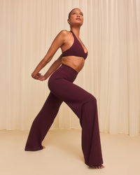 SoftMotion™ Straight Leg Bottoms with Grey Logo | Cherry Lacquer Purple