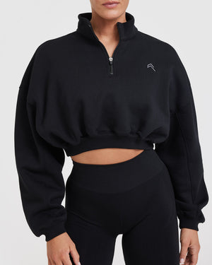Black cropped deals quarter zip