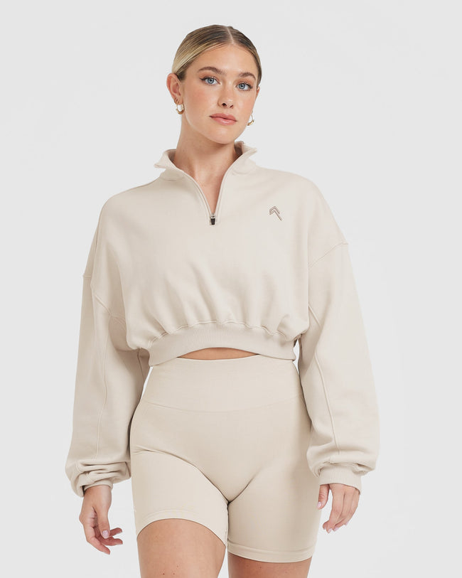 Sand oversized hotsell zip front sweater