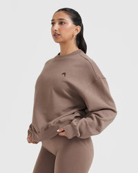 All Day Lightweight Oversized Sweatshirt | Cool Brown