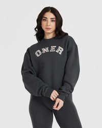 All Day Varsity Oversized Sweatshirt | Coal