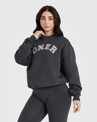 All Day Varsity Oversized Sweatshirt | Coal