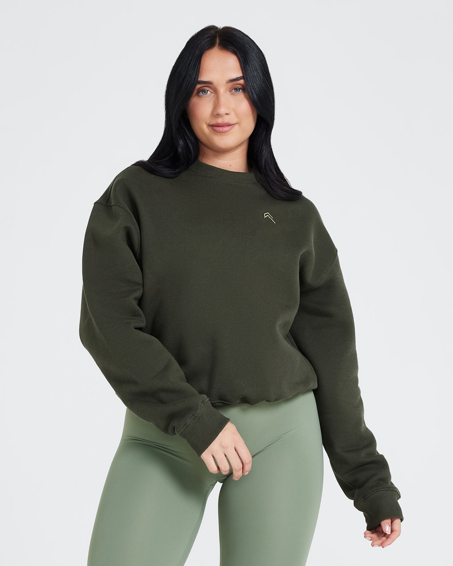 Khaki Oversized Sweatshirt Women s Oner Active UK