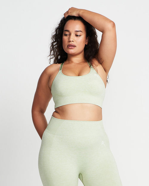 Oner Modal Classic Seamless Sports Bra | Pistacchio Marl
