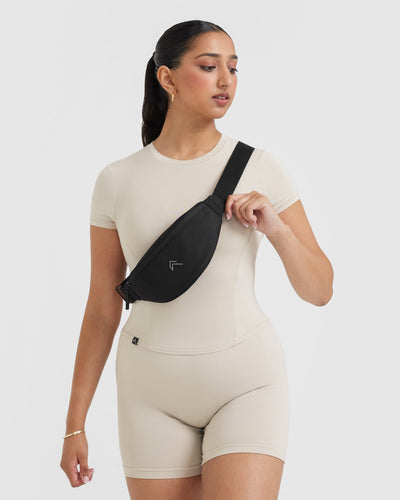 Womens black bum bag uk cheap