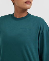 Classic Lifters Graphic Oversized Lightweight Long Sleeve Top | Marine Teal