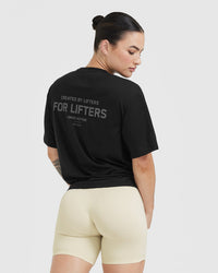 Classic Lifters Graphic Oversized Lightweight T-Shirt | Black