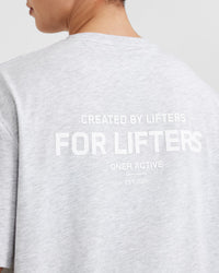 Classic Lifters Graphic Oversized Lightweight T-Shirt | Light Grey Marl