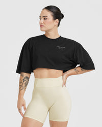 Classic Lifters Graphic Relaxed Crop Lightweight T-Shirt | Black