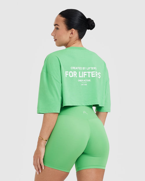 Classic Lifters Graphic Relaxed Crop Lightweight T-Shirt | Jade