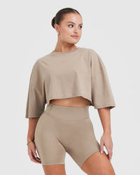 Classic Lifters Graphic Relaxed Crop Lightweight T-Shirt | Sandstone