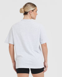 Classic Oversized Lightweight T-Shirt | Light Grey Marl