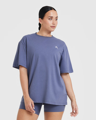Classic Oversized Lightweight T-Shirt | Washed Slate Blue