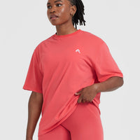 Classic Oversized Lightweight T-Shirt | Washed Sweet Red