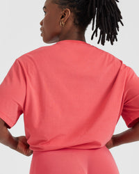 Classic Oversized Lightweight T-Shirt | Washed Sweet Red