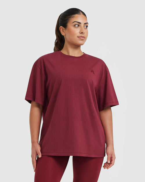 Oner Modal Classic Oversized Lightweight T-Shirt | Burnt Cherry