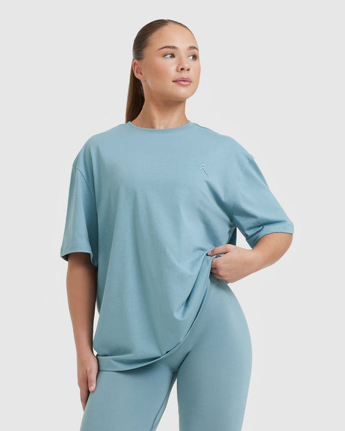 Oner Modal Classic Oversized Lightweight T-Shirt | Steel Blue