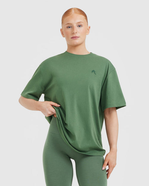 Oner Modal Classic Oversized Lightweight T-Shirt | Forest Green