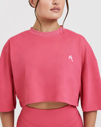 Classic Relaxed Crop Lightweight T-Shirt | Velvet Pink