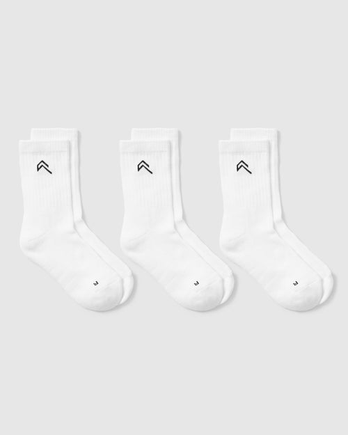 Oner Modal Crew Socks 3 Pack | White/Black