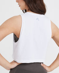 Graphic Jersey Tank | White