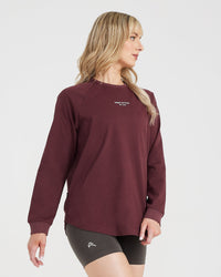 Graphic Oversized Long Sleeve Tee | Washed Rosewood
