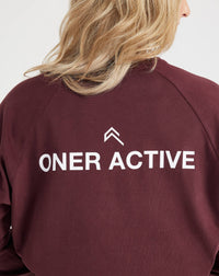 Graphic Oversized Long Sleeve Tee | Washed Rosewood