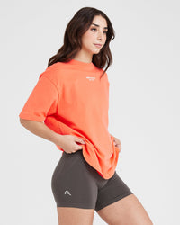 Graphic Oversized Short Sleeve Tee | Washed Peach Blossom