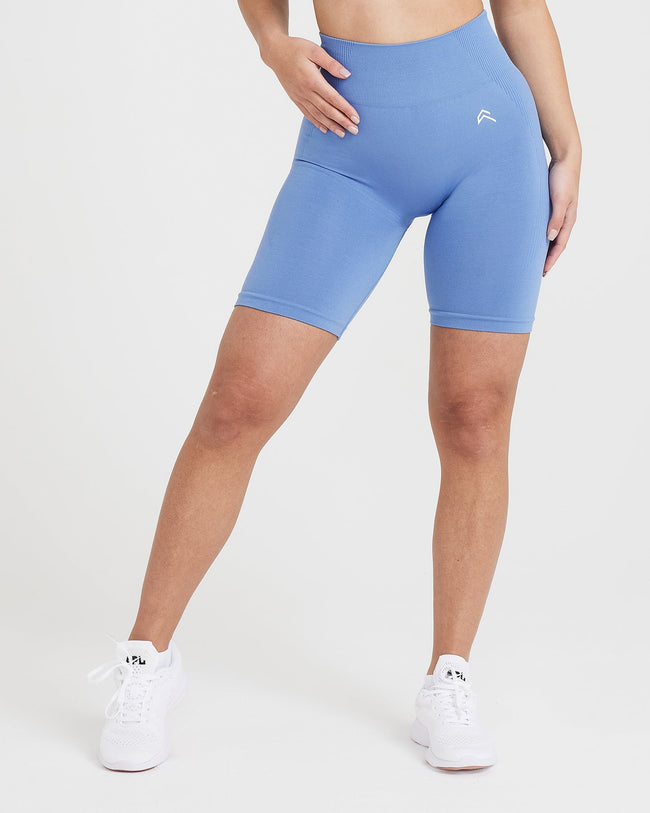 Light blue biker shorts top
