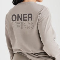 Classic Mirror Graphic Oversized Long Sleeve Top | Washed Minky