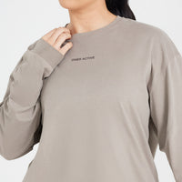 Classic Mirror Graphic Oversized Long Sleeve Top | Washed Minky