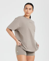 Classic Mirror Graphic Oversized T-Shirt | Washed Minky