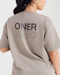 Classic Mirror Graphic Oversized T-Shirt | Washed Minky