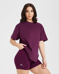 Classic Mirror Graphic Oversized T-Shirt | Washed Ripe Fig