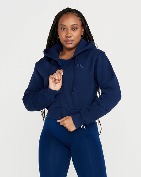 Cropped hoodie top jacket