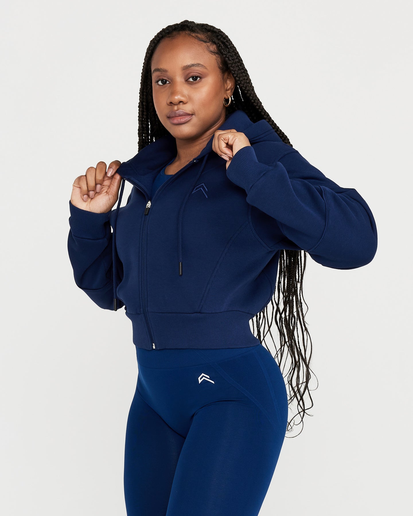 Dark blue cropped hoodie online