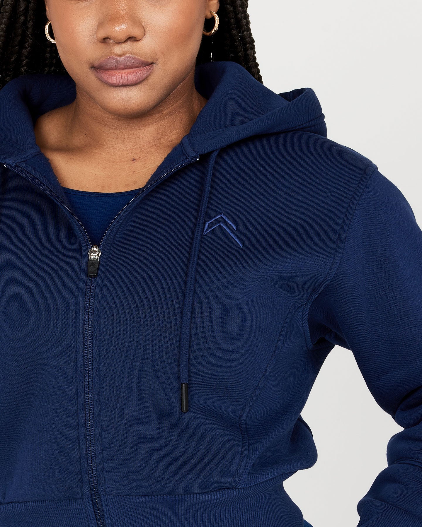 Blue zip outlet hoodie women's