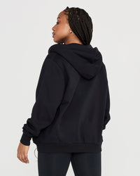 Classic Lounge Oversized Zip Through Hoodie | Black