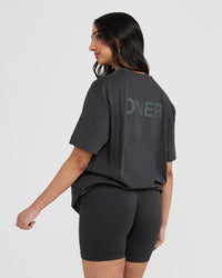 Classic Mirror Graphic Oversized T-Shirt | Washed Coal