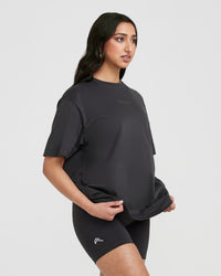 Classic Mirror Graphic Oversized T-Shirt | Washed Coal