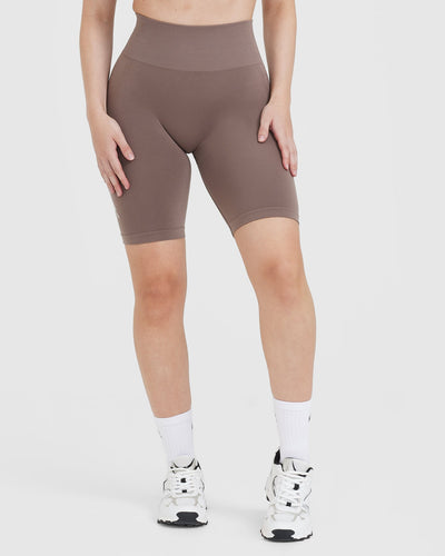 Effortless Seamless Cycling Shorts | Washed Cool Brown