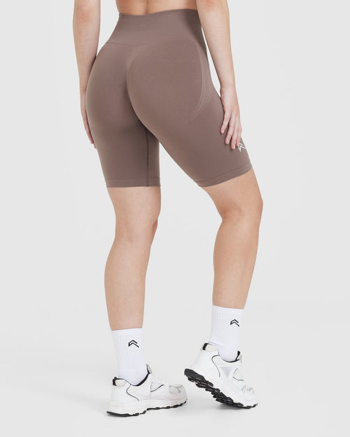 Effortless Seamless Cycling Shorts | Washed Cool Brown