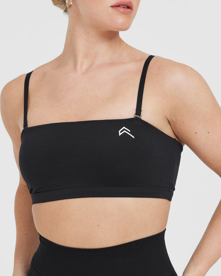 Black PU Bandeau Bralette