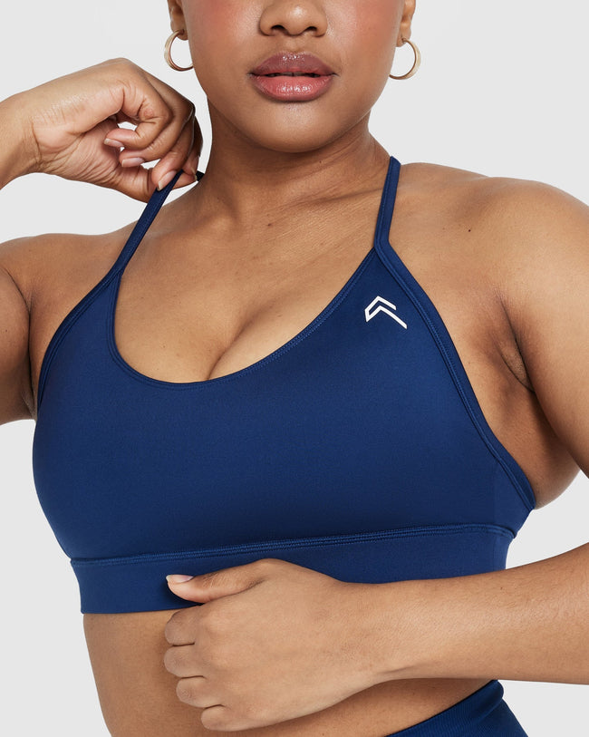 Dark Blue Sports Bra Midnight Removable Bra Pads Oner Active UK