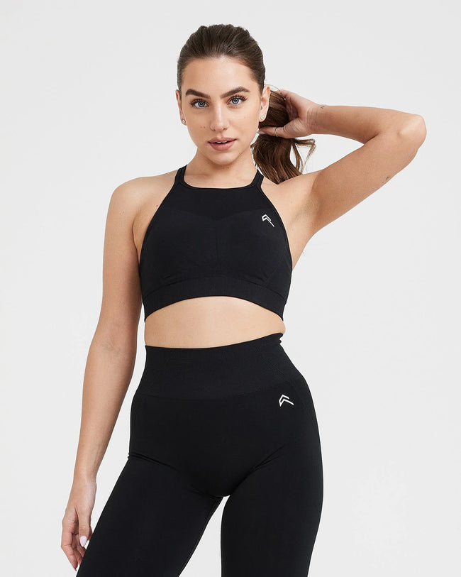 EffortlessLift™ Seamless High Neck Bralette | Black