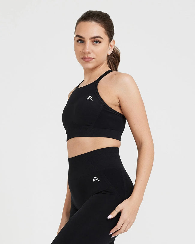 EffortlessLift™ Seamless High Neck Bralette | Black