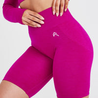 EffortlessLift™ Seamless Cycling Shorts with White Logo | Fuchsia
