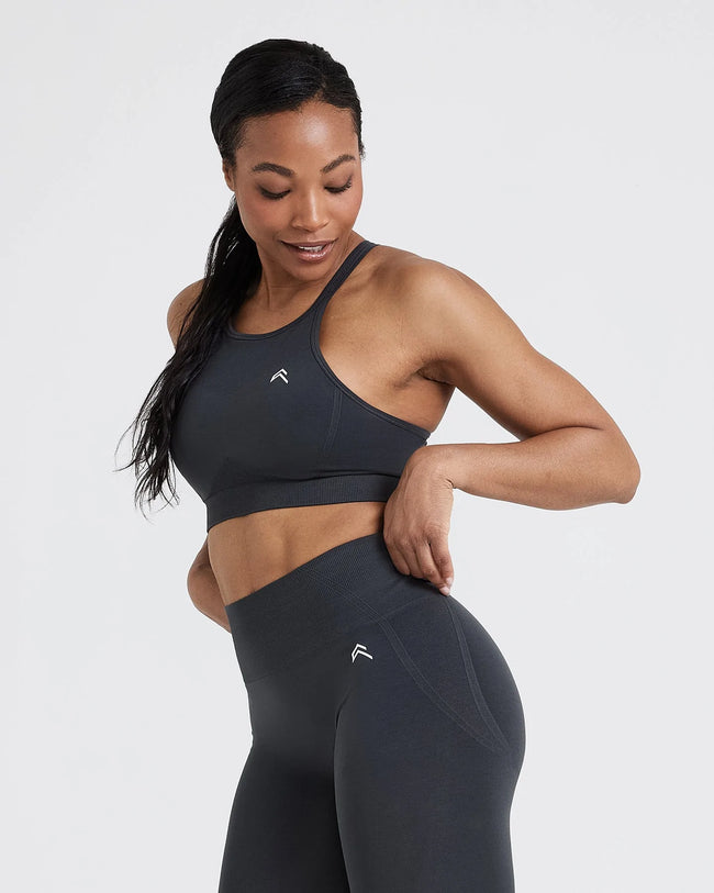 EffortlessLift™ Seamless High Neck Bralette | Coal