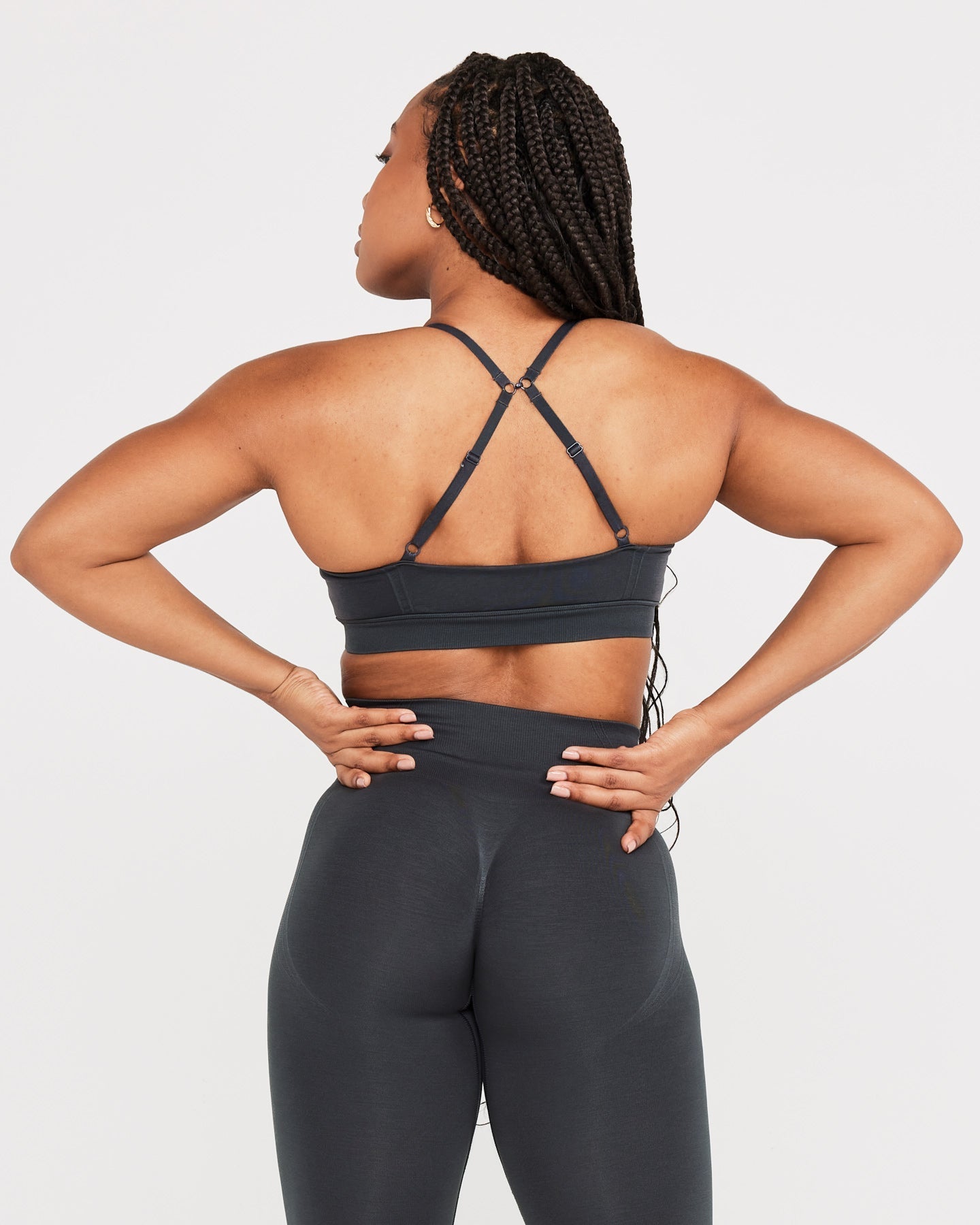 EffortlessLift™ Micro Bralette with White Logo | Coal