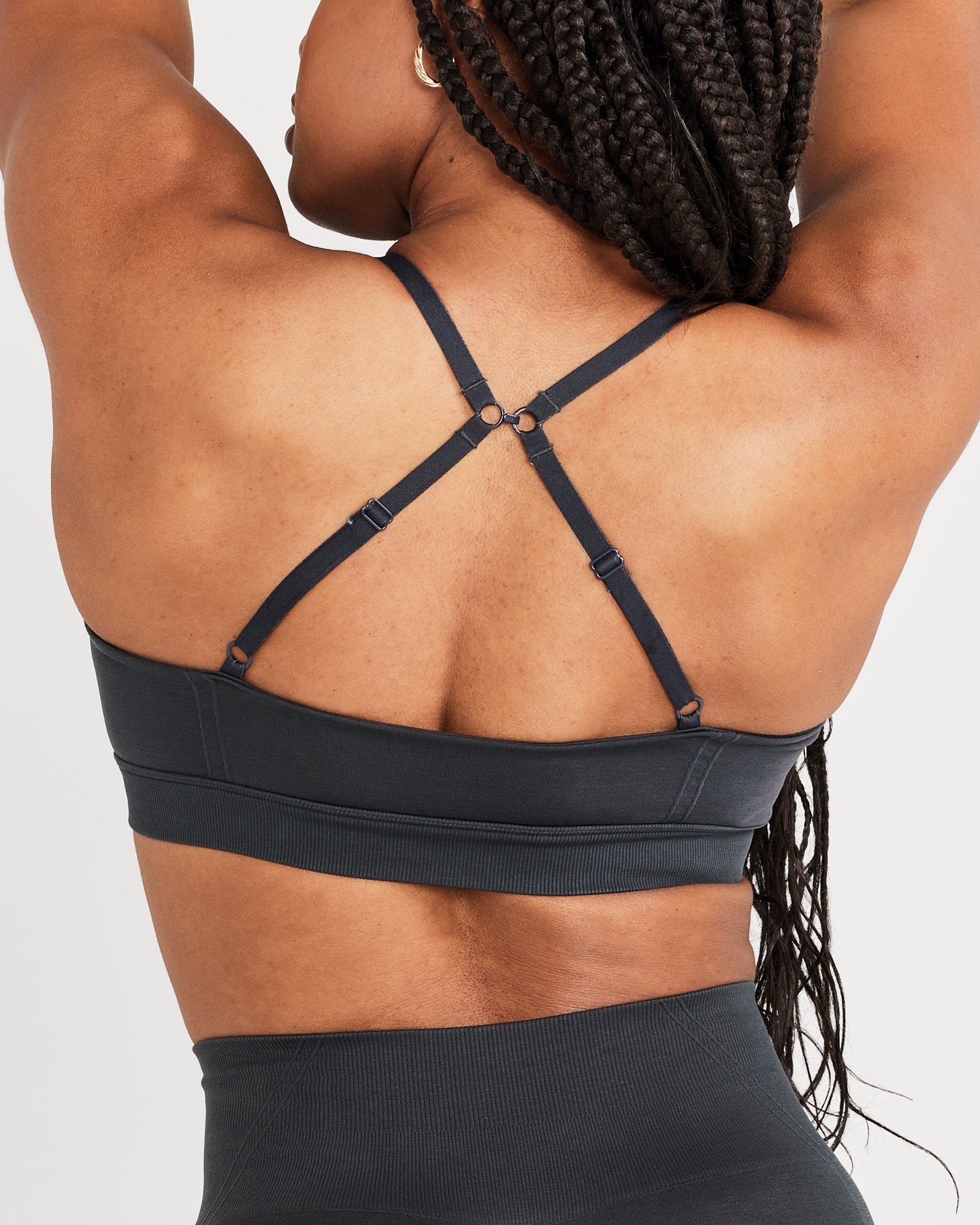 EffortlessLift™ Micro Bralette with White Logo | Coal